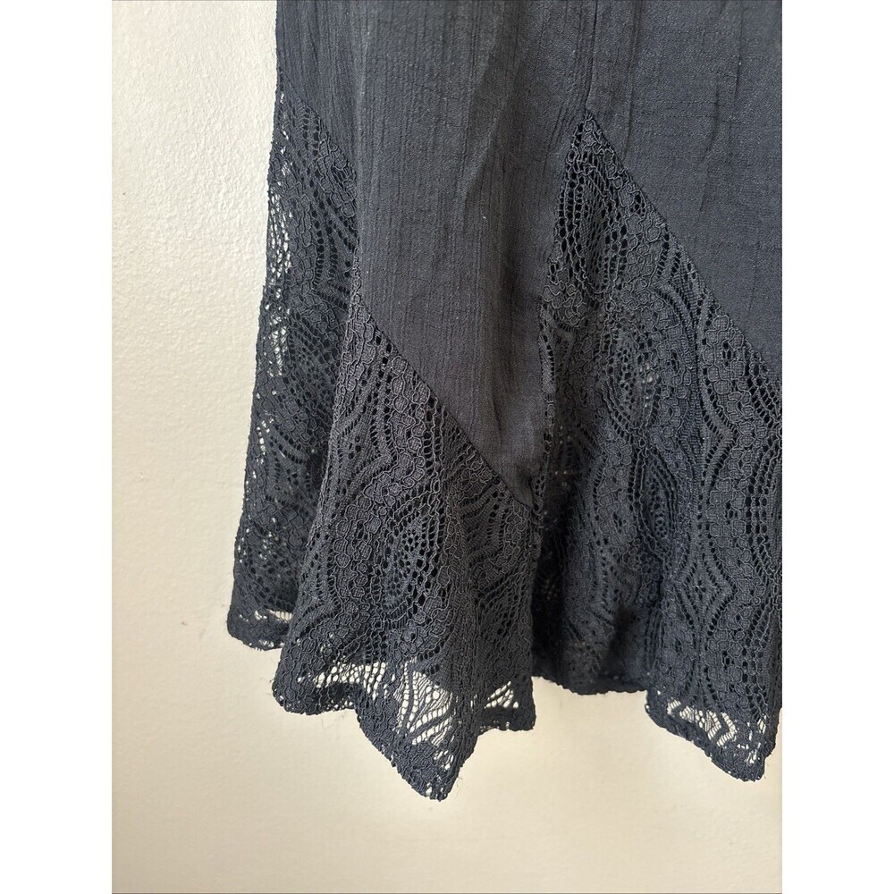 Apt 9 Black Midi Skirt Women's S Lace Hem Lined Elegant - Picture 3 of 5